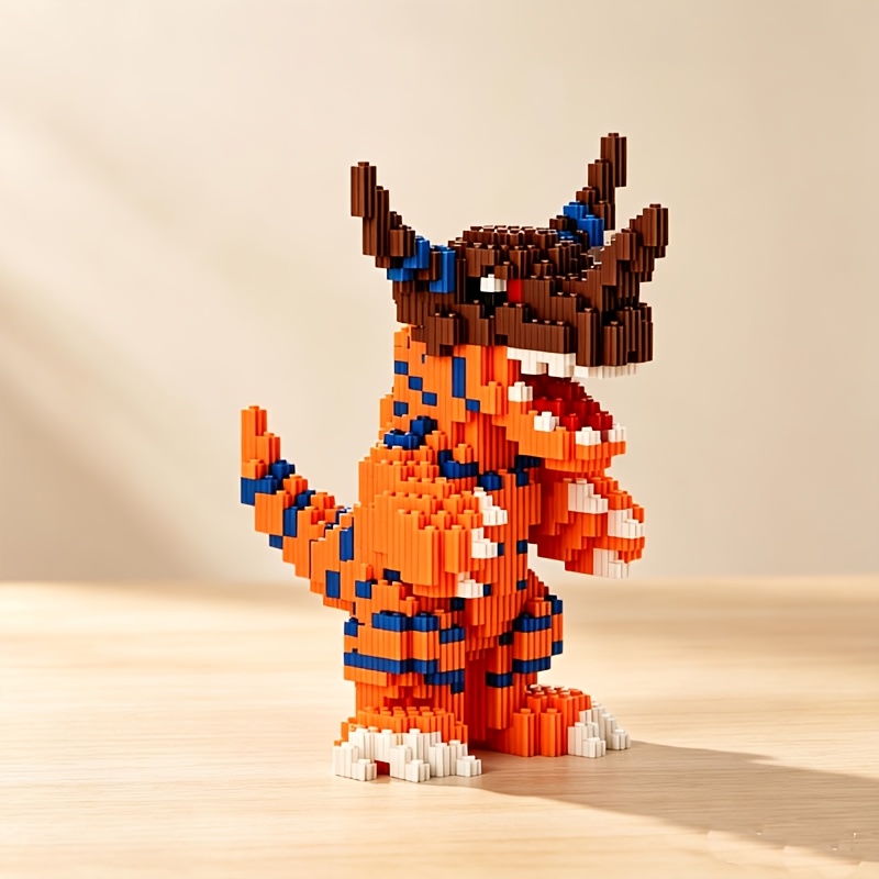 Dinosaur Series Interlocking Particle Building Blocks, Creative Gift